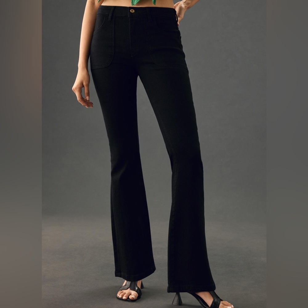 NWOT Pilcro The Icon Flare Jeans Black Sagitta 22W Midrise Black Flare Denim